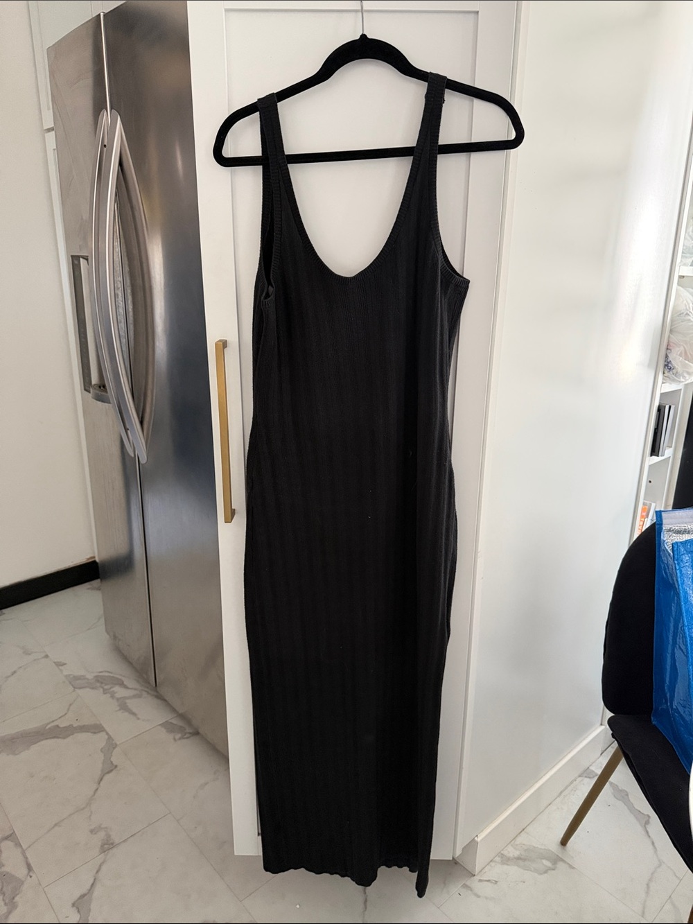 ABERCROMBIE Black Ribbed Tank Maxi Dress - Versatile Everyday Style